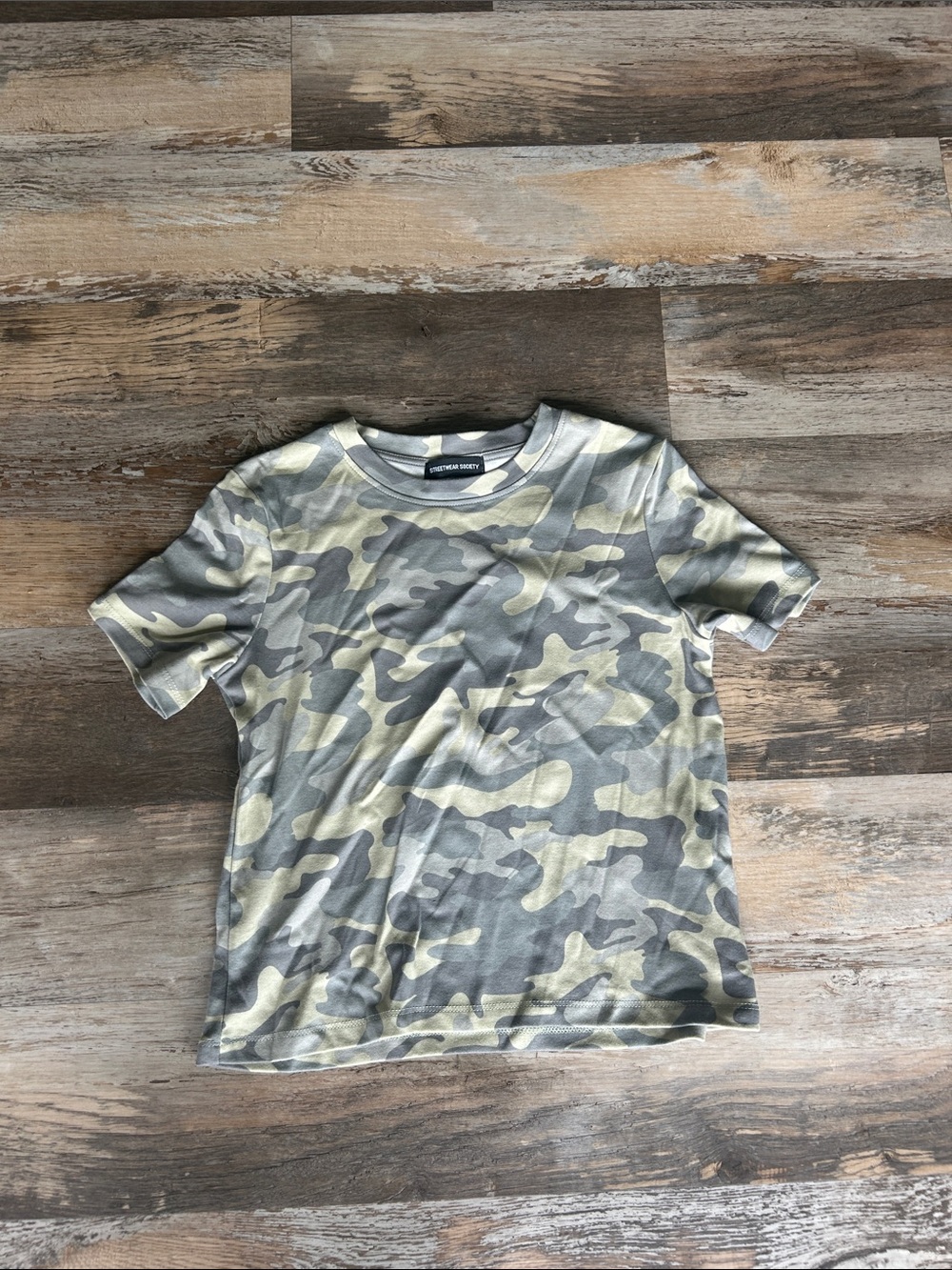Streetwear Society Camo Tee in Green and Gray